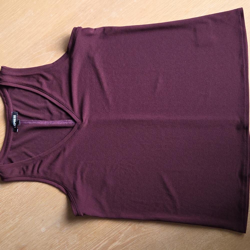Express Burgundy V neck tank